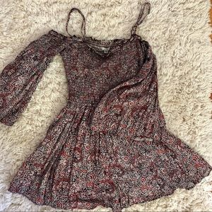 UO paisley print romper with side pockets